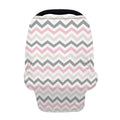 Pink White And Grey Chevron Print Baby Seat Cover