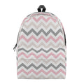Pink White And Grey Chevron Print School Backpack