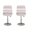 Pink White And Grey Chevron Print Bar Stool Covers