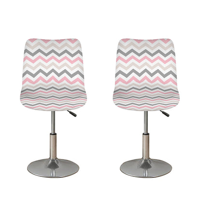 Pink White And Grey Chevron Print Bar Stool Covers