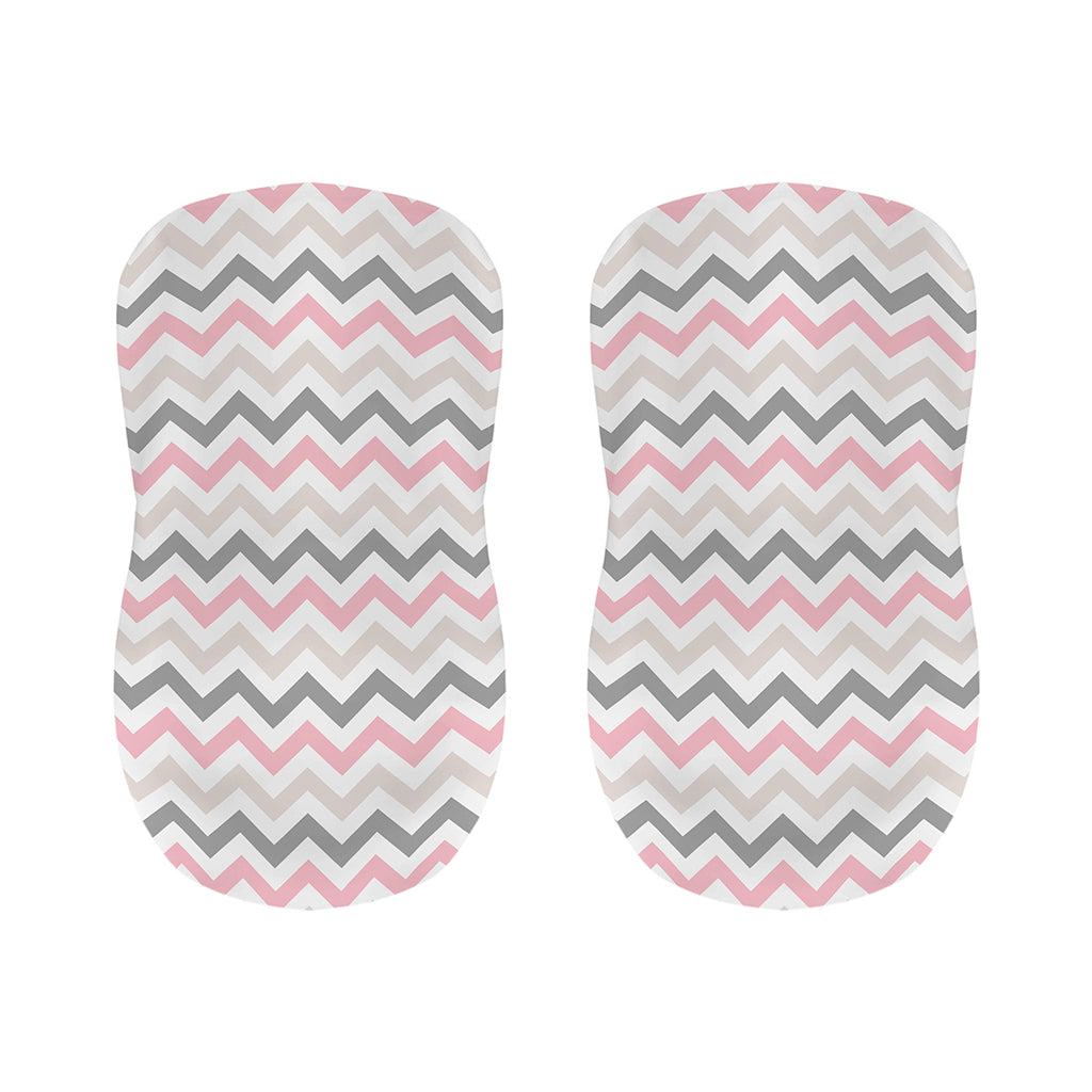 Pink White And Grey Chevron Print Bar Stool Covers