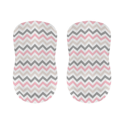 Pink White And Grey Chevron Print Bar Stool Covers