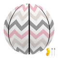 Pink White And Grey Chevron Print Basketball