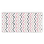 Pink White And Grey Chevron Print Beach Towel