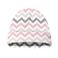 Pink White And Grey Chevron Print Beanie