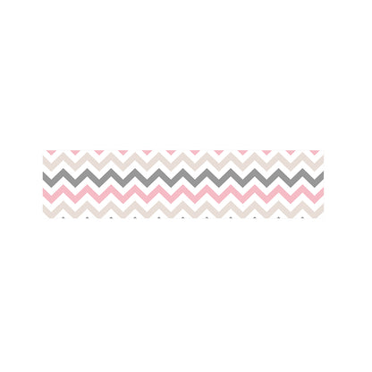 Pink White And Grey Chevron Print Bed Runner
