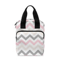 Pink White And Grey Chevron Print Bible Tote Bag