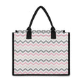 Pink White And Grey Chevron Print Canvas Tote Bag