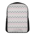 Pink White And Grey Chevron Print Casual Backpack