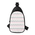 Pink White And Grey Chevron Print Sling Bag