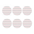 Pink White And Grey Chevron Print Coaster Set
