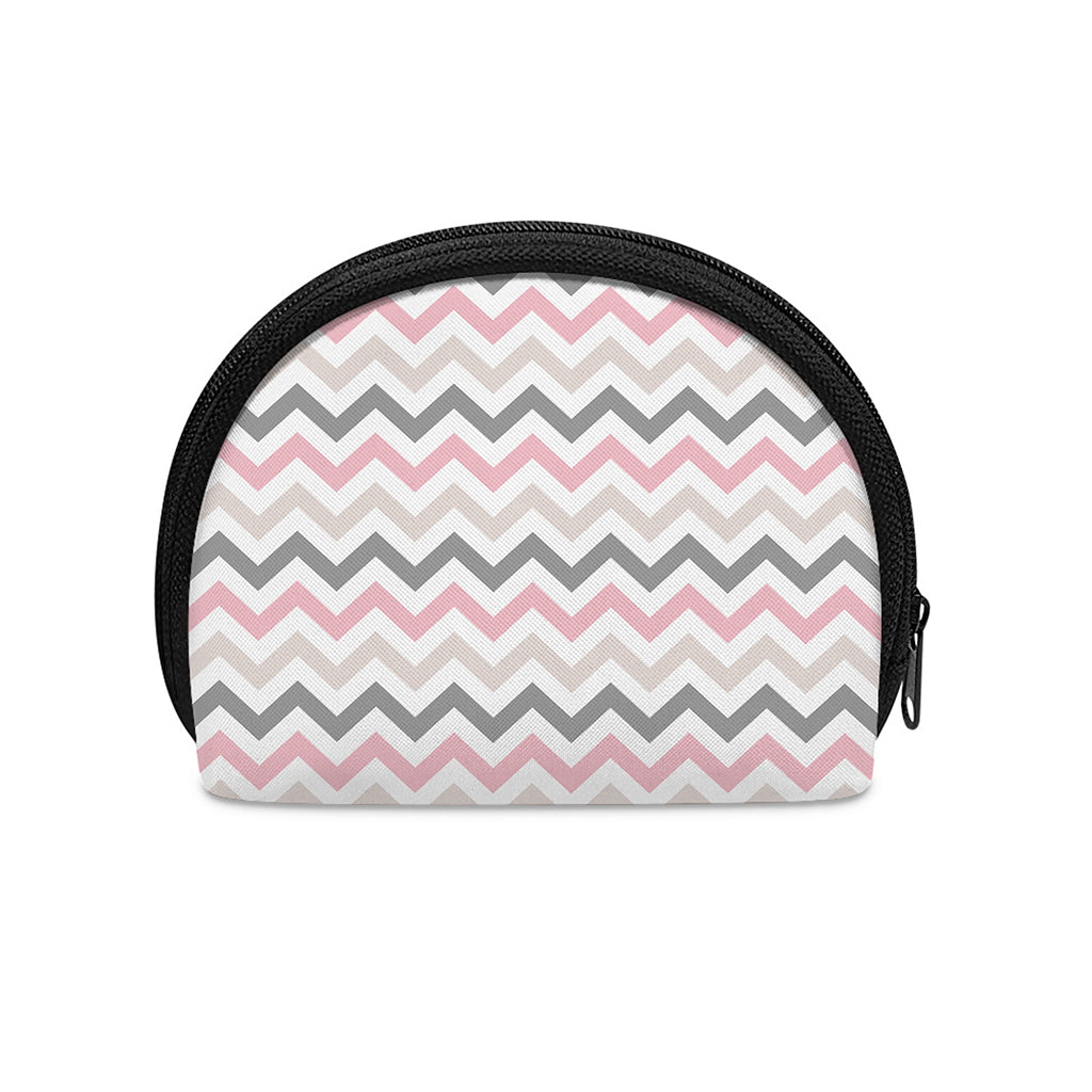 Pink White And Grey Chevron Print Coin Purse
