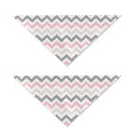Pink White And Grey Chevron Print Dog Bandana