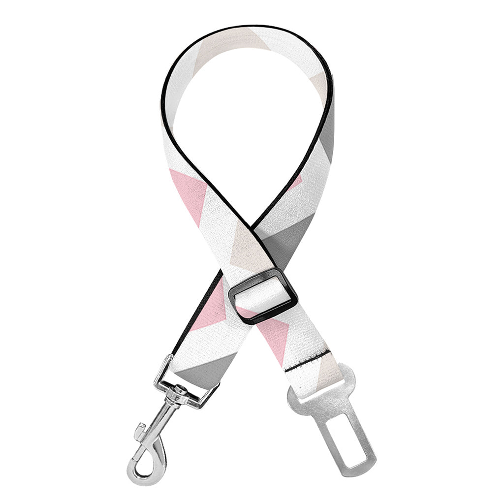 Pink White And Grey Chevron Print Dog Seat Belt