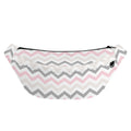 Pink White And Grey Chevron Print Fanny Pack