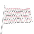 Pink White And Grey Chevron Print Flag