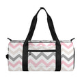 Pink White And Grey Chevron Print Gym Bag