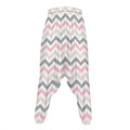 Pink White And Grey Chevron Print Hammer Pants