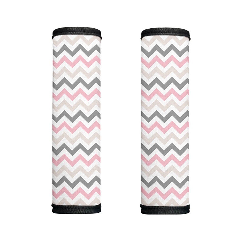 Pink White And Grey Chevron Print Handle Covers
