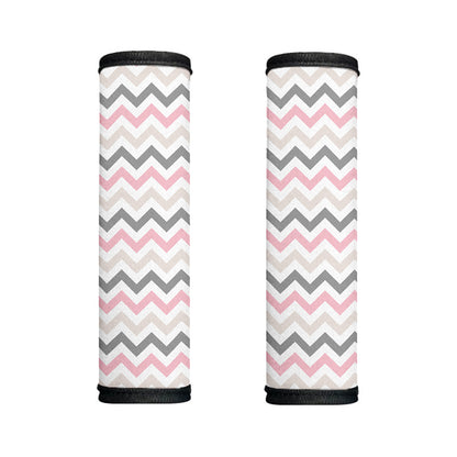 Pink White And Grey Chevron Print Handle Covers