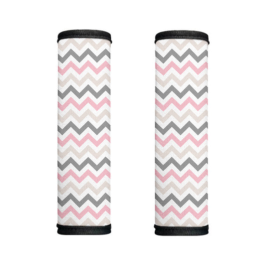 Pink White And Grey Chevron Print Handle Covers