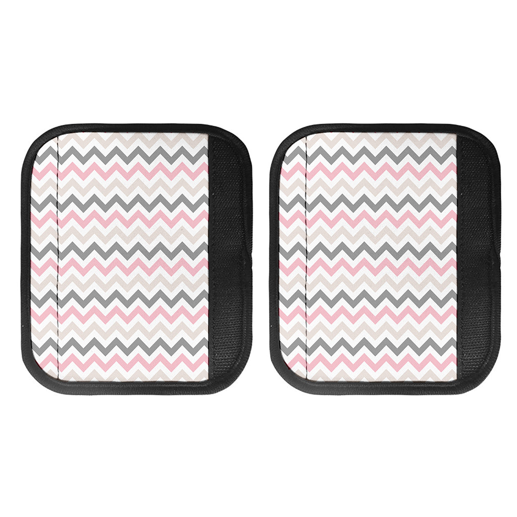 Pink White And Grey Chevron Print Handle Covers
