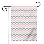 Pink White And Grey Chevron Print House Flag