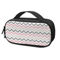 Pink White And Grey Chevron Print Portable Cooler Travel Case