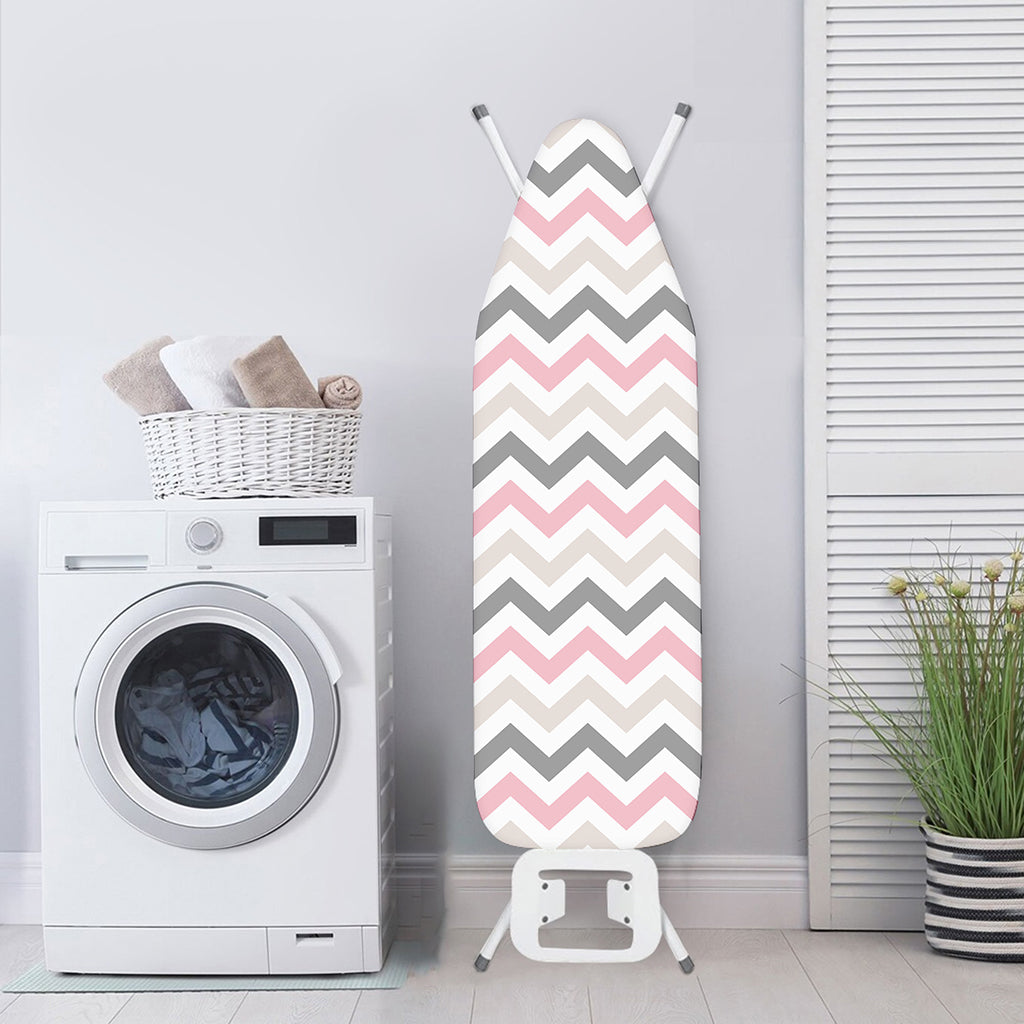 Pink White And Grey Chevron Print Ironing Board Cover