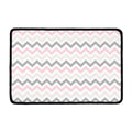 Pink White And Grey Chevron Print Kitchen Mat