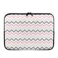 Pink White And Grey Chevron Print Laptop Sleeve