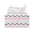 Pink White And Grey Chevron Print Leather Tissue Box Cover