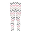 Pink White And Grey Chevron Print Men's Leggings