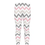 Pink White And Grey Chevron Print Men's leggings