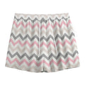 Pink White And Grey Chevron Print Mesh Shorts