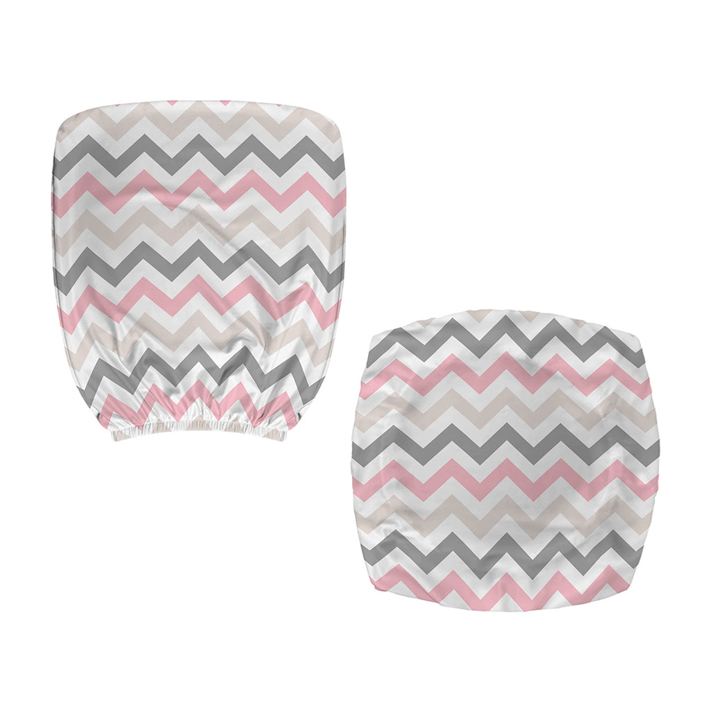 Pink White And Grey Chevron Print Office Chair Cover