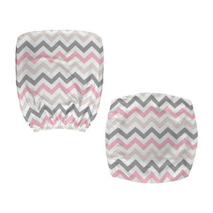 Pink White And Grey Chevron Print Office Chair Cover