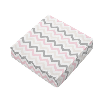 Pink White And Grey Chevron Print Outdoor Seat Cushion Cover