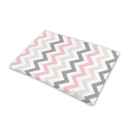 Pink White And Grey Chevron Print Pet Cooling Mat Cover