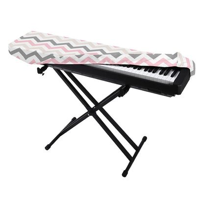 Pink White And Grey Chevron Print Piano Keyboard Cover