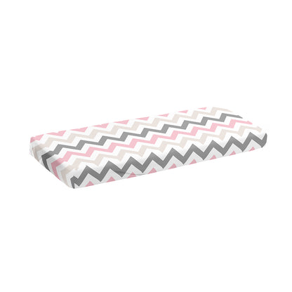 Pink White And Grey Chevron Print Piano Keyboard Cover