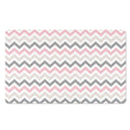 Pink White And Grey Chevron Print Polyester Doormat