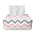Pink White And Grey Chevron Print Rectangle Tissue Box Cover