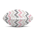 Pink White And Grey Chevron Print Rugby Ball
