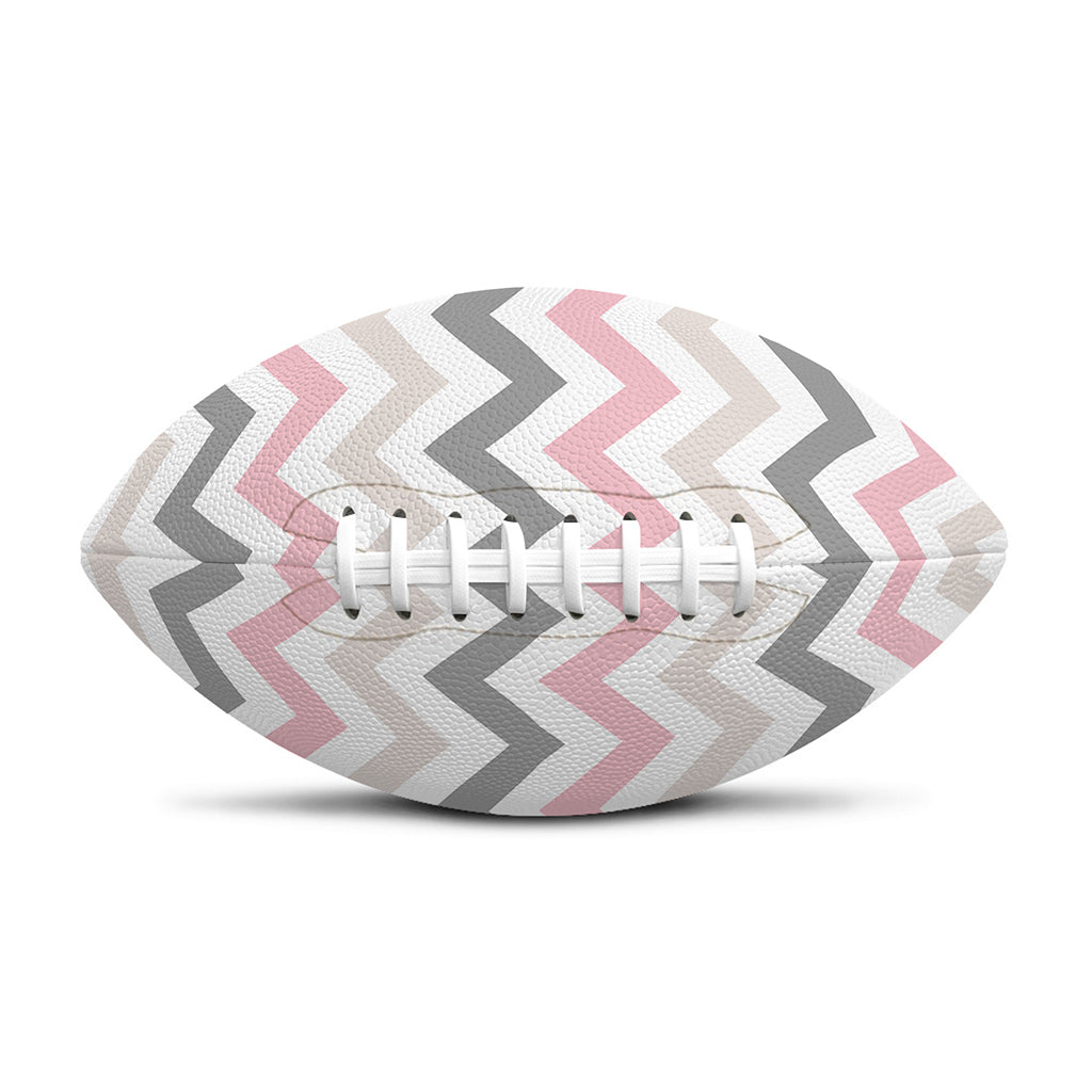 Pink White And Grey Chevron Print Rugby Ball