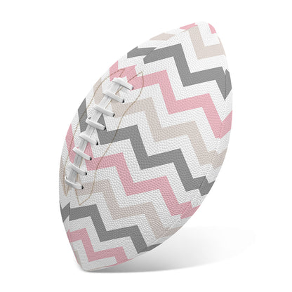 Pink White And Grey Chevron Print Rugby Ball