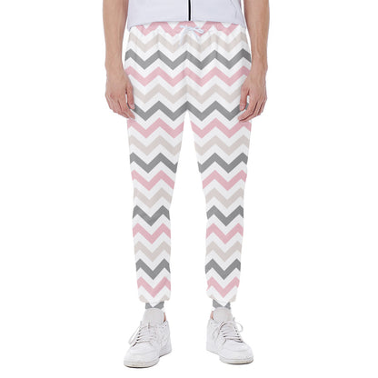 Pink White And Grey Chevron Print Scuba Joggers