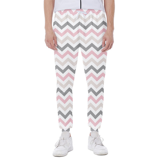 Pink White And Grey Chevron Print Scuba Joggers