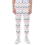 Pink White And Grey Chevron Print Scuba Joggers