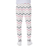 Pink White And Grey Chevron Print Scuba Joggers